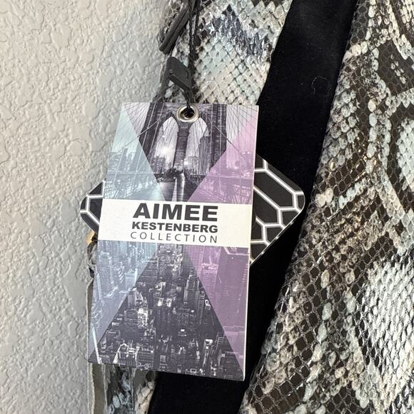 Aimee Kestenberg Tuscany Hobo Purse Shoulder Bag Suede Animal Print Leather - Picture 4 of 10